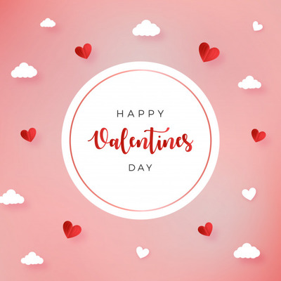 情人节爱心圆框贺卡素材