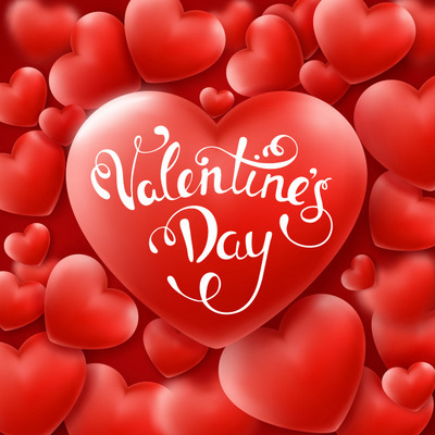 红色爱心情人节背景素材
