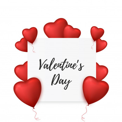 情人节红色心形气球装饰素材
