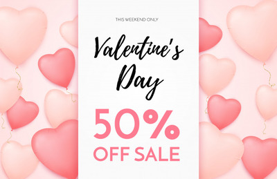 浪漫情人节爱心形状气球装饰素材