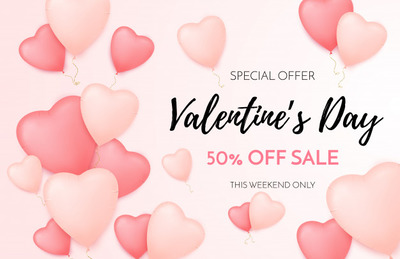 情人节销售横幅模板