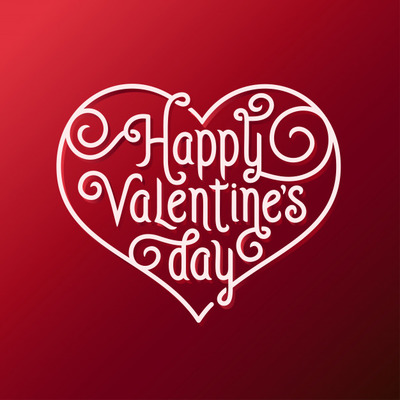 红色情人节刻字元素