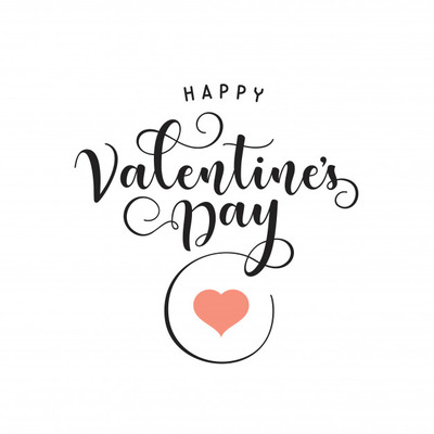 简约情人节字体插画