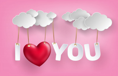 粉色天空情人节背景