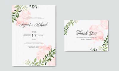 复古花卉婚礼请柬模板