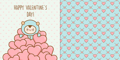 无缝爱心图案情人节素材