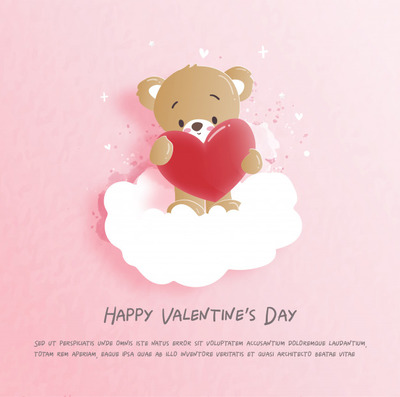 情人节泰迪熊插画