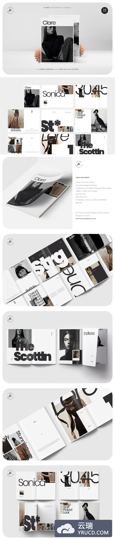 极简时尚设计风格摄影作品集画册模板