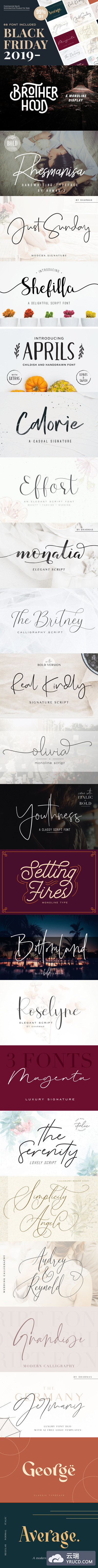 68款手写签名字体套装[TTF,OTF]