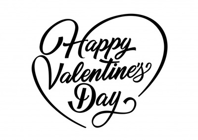 快乐情人节手写字体 Happy valentines day lettering Vector