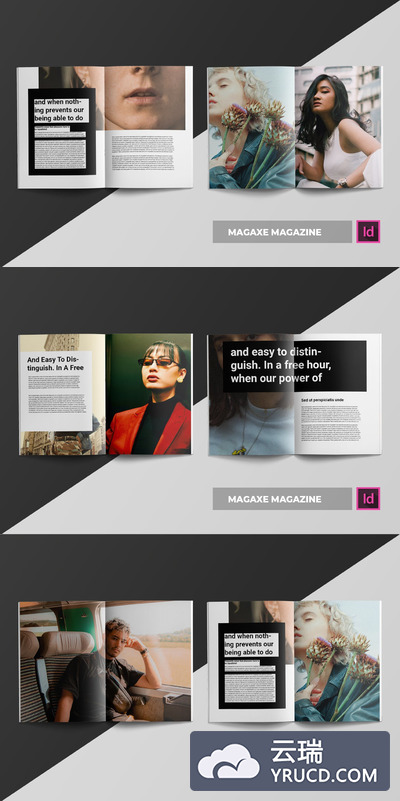 大图专业杂志画册模板下载[indd]