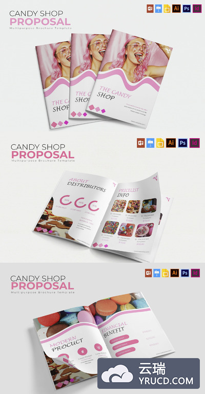 糖果风格的女性专业大图杂志模板下载[Ai]