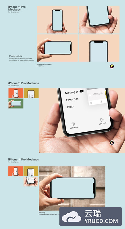 iPhone 11 Pro 手机样机素材下载 [PSD]