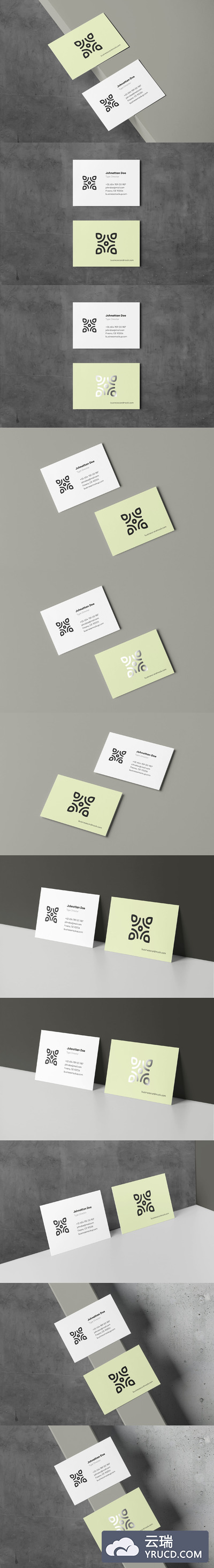 80x55mm 的名片设计展示样机下载[PSD]