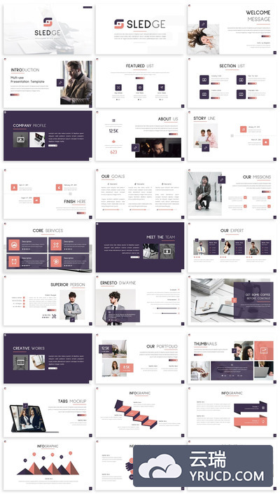 高端商业适用的PPT模板下载[PPTX,key]