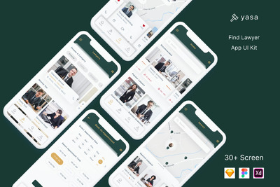 共享律师 App UI Kit 套装模板下载[Sketch,Fig,XD]
