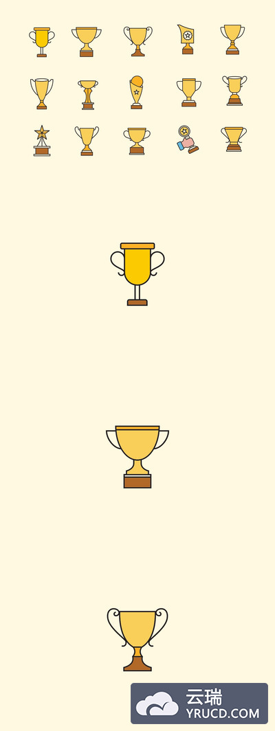 奖杯金杯图标素材下载[Ai]