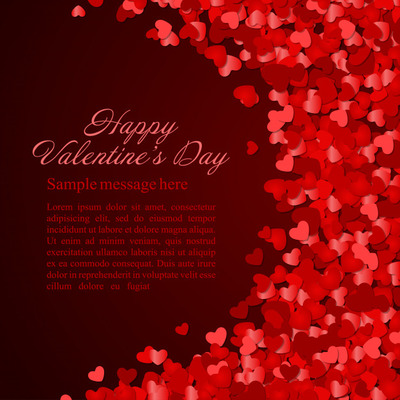 情人节爱心纸屑设计插图