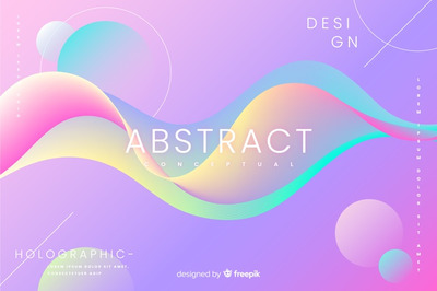 彩色抽象科技流体背景 Abstract background with fluid shapes Vector