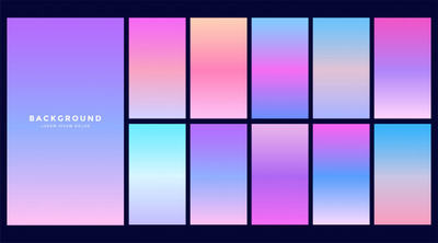 抽象渐变技术背景 Set of hologram gradients design Vector