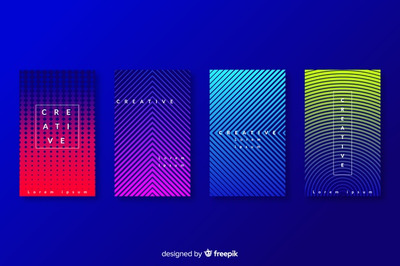 彩色抽象科技流体背景 Colourful abstract covers collection Vector