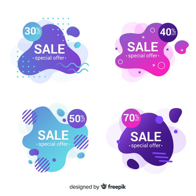 销售横幅科技模板 Abstract sales banner template collection Vector