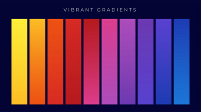 活力彩色抽象科技背景 Vibrant colorful set of gradients Vector