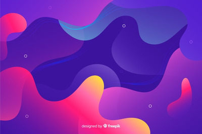 多彩流体科技背景 Colorful gradient liquid shapes background Vector