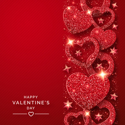情人节闪亮爱心装饰背景
