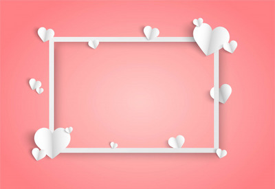 剪纸爱心情人节装饰背景