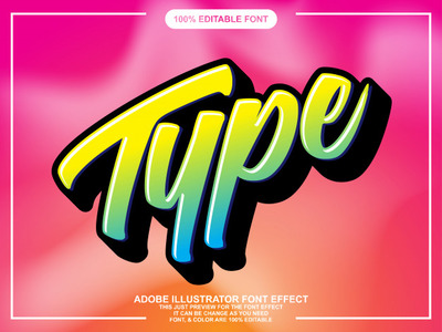 色彩丰富的AI特效海报字体