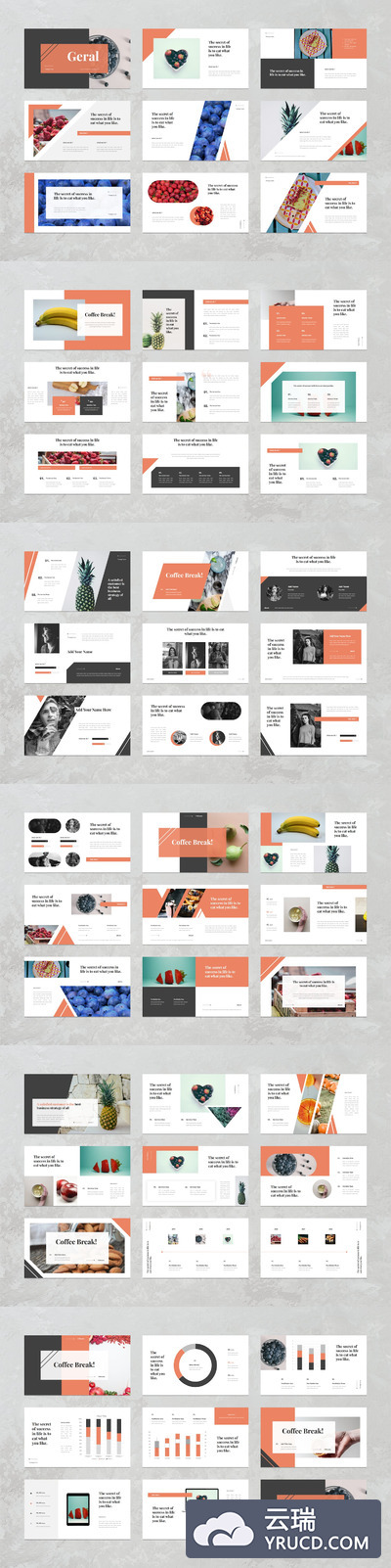 餐厅必备甜品美食类PPT模板