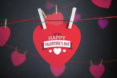 纸质爱心图案设计样机