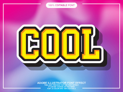 简单酷贴纸字体效果