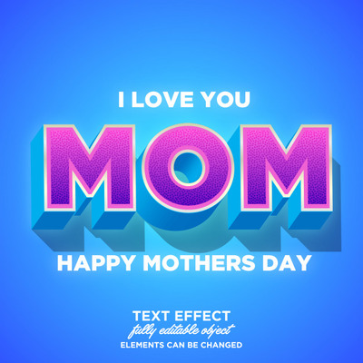 母亲节文本特效字体