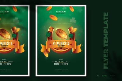 有趣的圣帕特里克节海报模板[PSD]
