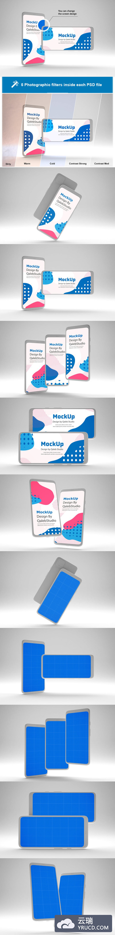 干净的谷歌 Pixel 4 手机样机[PSD]