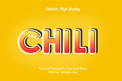 渐变chili文本字体特效图层样式