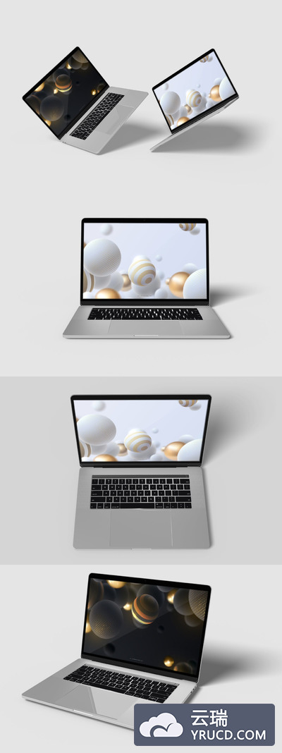 新鲜的Mackbook Pro UI样机展示模型mockups
