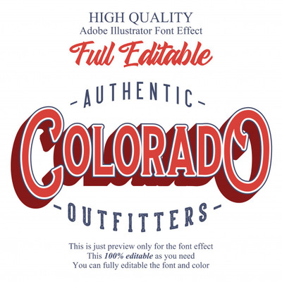 经典平面可编辑广告字体