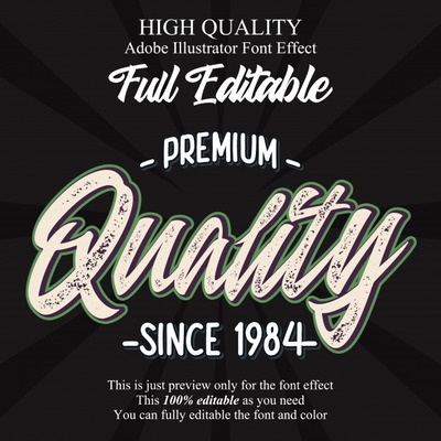 高质量复古广告特效字体