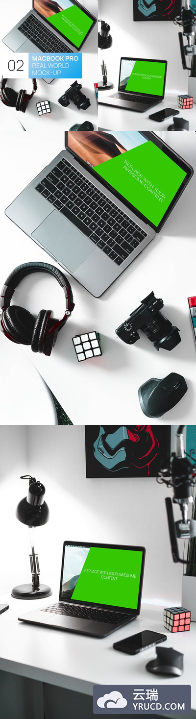 两款新的MacBook Pro真实世界模型UI样机展示模型mockups