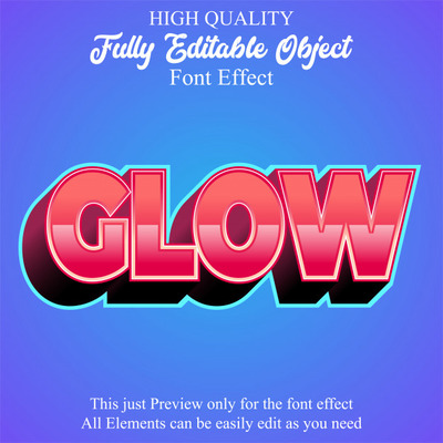 现代化3D文本风格字体样机