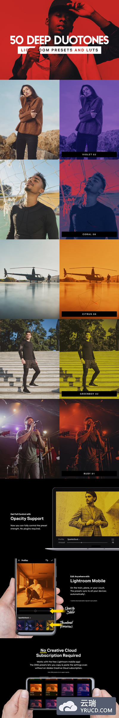 50个深双色调Lightroom预设