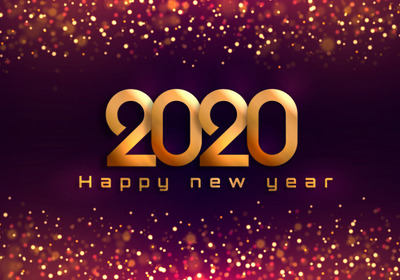 梦幻紫色灯光2020新年背景素材