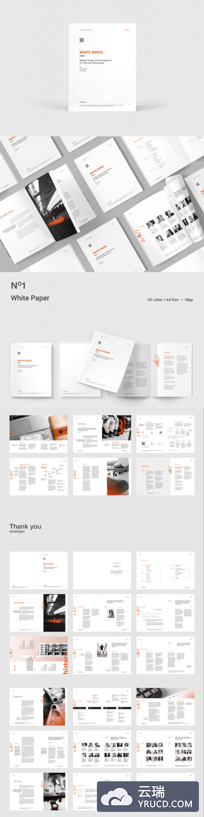 专业时尚高端简约优雅高品质的白皮书宣传册画册品牌手册杂志房地产楼书杂志设计模板