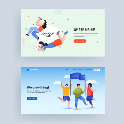 人才招聘着陆页网站广告banner模板