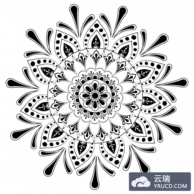 民族曼陀罗花卉图案背景