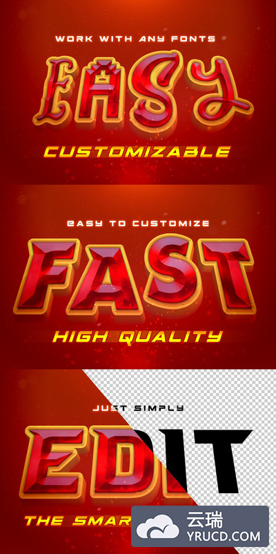 酷炫的电影海报字体设计PS图层样式下载[PSD]