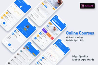 在线课程移动APP Ui浅色版本（XD）